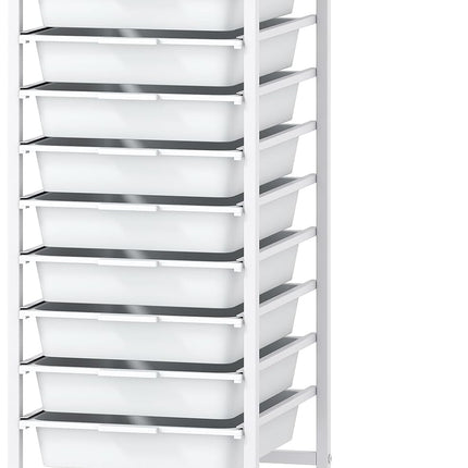 Dreamade 10-Drawer Rolling Storage Cart Mobile Utility Organizer with Wooden Tabletop and Lockable Wheels