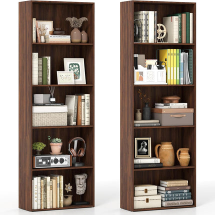 Dreamade 5-Tier Bookshelf Freestanding Tall Bookcase with 5 Open Compartments