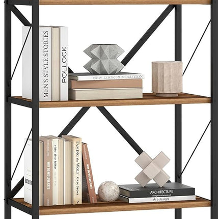 Dreamade 5-Tier Tall Industrial Bookcase with Heavy-Duty Metal Frame (1/2)