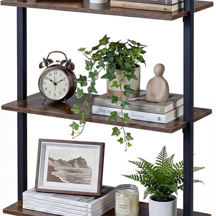 Dreamade 3-Tier Modern Floating Wall-Mounted Bookshelf with Metal Frame (1/2)