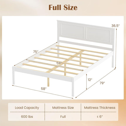 Dreamade Wood Queen/Full/Twin Size Bed Frame with Wooden Slat Support