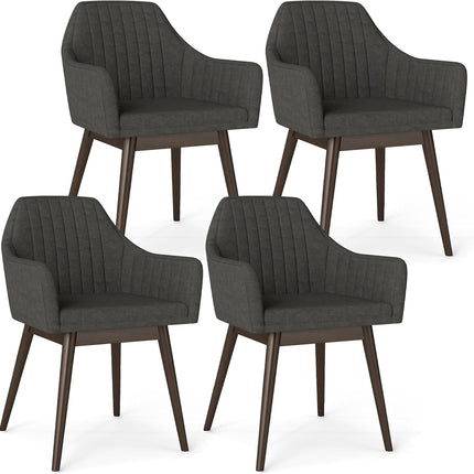Dreamade Upholstered Dining Chairs Set of 2/4 Mid Century Kitchen Chairs with Wrap-Around Backrest