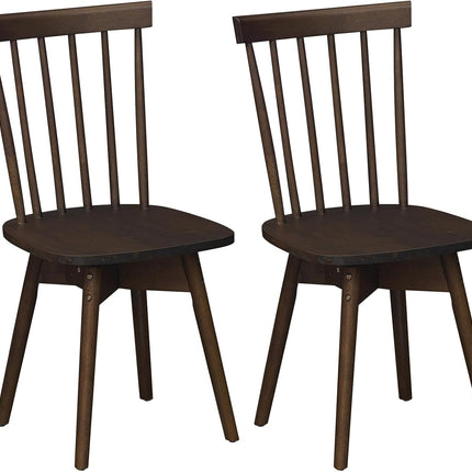 Dreamade Windsor Mid Century Rubber Wood Kitchen Chairs with Swivel Seat & Spindle Back (2/4)
