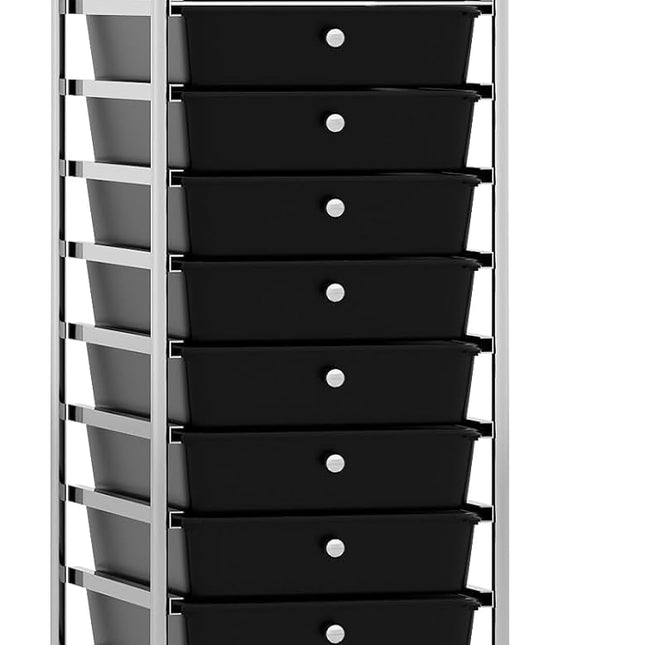 Dreamade 10-Drawer Rolling Storage Cart with Metal Frame and Lockable Universal Wheels