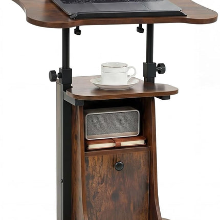 Dreamade Mobile Podium Stand | Height Adjustable Laptop Computer Cart w/Tilting Top (1/2)