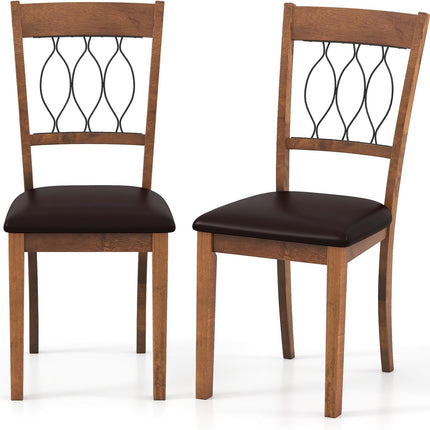 Dreamade Dining Chairs Set of 2/4 Fabric Upholstered Armless Kitchen Chairs w/Hollowed Backrest