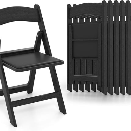 Dreamade Folding Chairs Portable Resin Event Chairs with Padded Seat