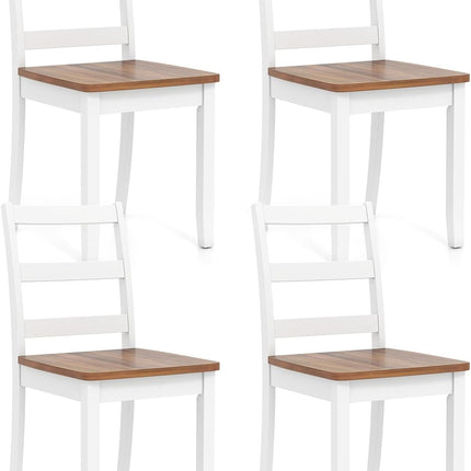 Dreamade Wood Dining Chairs Set of 2/4 - Wooden Armless Kitchen Chairs with Solid Rubber Wood Legs
