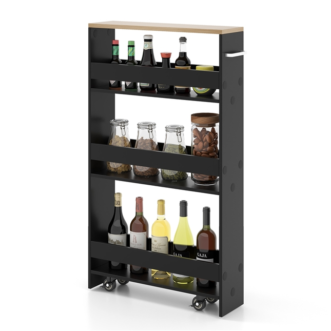 DREAMADE Slim Storage Cart, 4 Tier Narrow Storage Cabinet Between Washer and Dryer