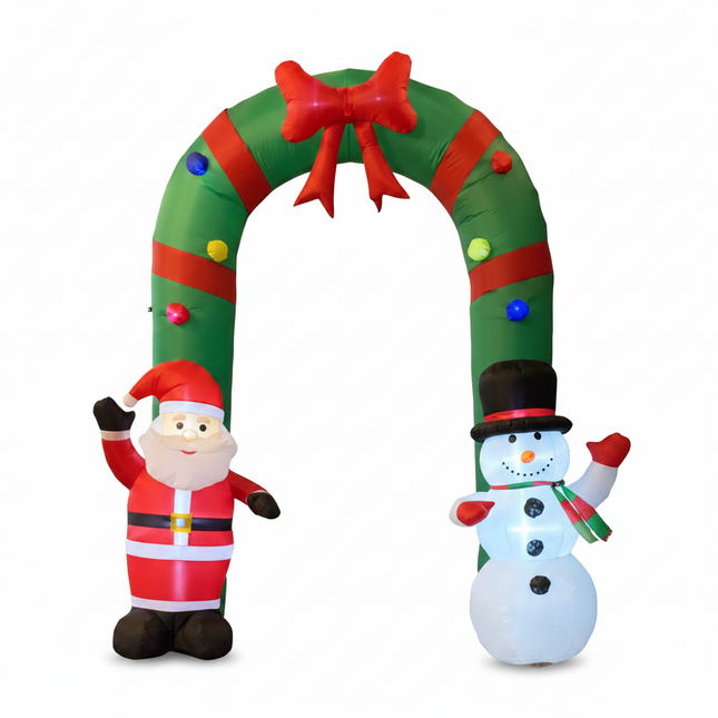 DREAMADE 8 FT Inflatable Christmas Decoration, Tall Christmas Tree Archway w/Santa Claus