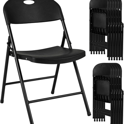 Dreamade Plastic Folding Chair | Portable Stackable Commercial Seats with Ergonomic Backrest