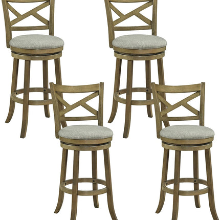 Dreamade Wood Swivel Bar Stools Set of 2/4 with Backrests and Wood Frame