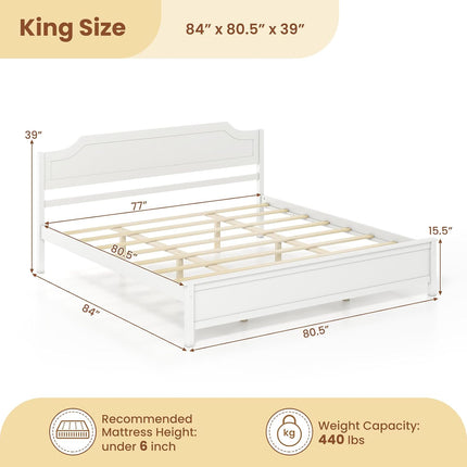 Dreamade Queen/Twin/King/Full Size Wooden Bed Frame with Headboard