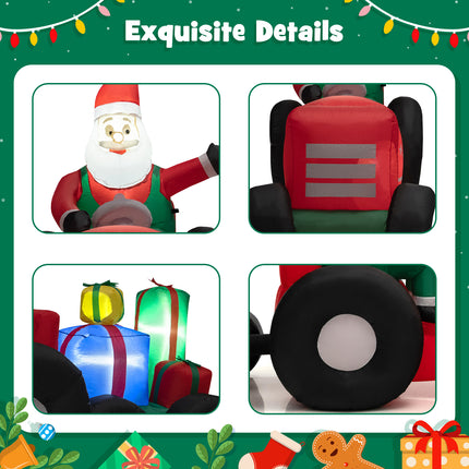 DREAMADE 9 FT Inflatable Christmas Decoration, Santa Claus on Truck w/Gift Boxes