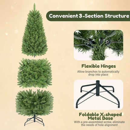 DREAMADE 7 ft Pre-lit Pencil Christmas Tree, Skinny Artificial Fir