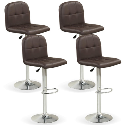 Dreamade Height Adjustable Bar Chairs with Back & Footrest Set of 2/4