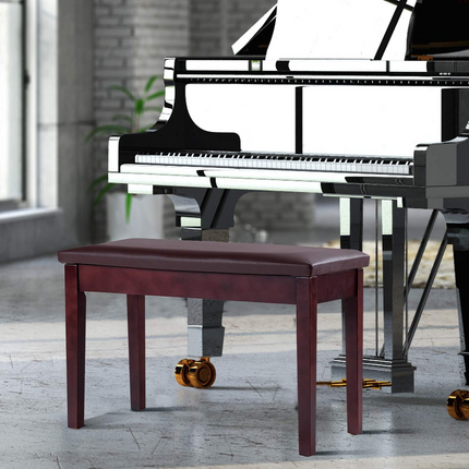 Dreamade Piano Bench W/Padded Cushion and Music Storage, Comfortable Double Duet Seat