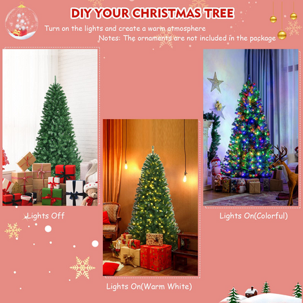 Dreamade Christmas Tree, Hinged Remote Control Artificial Xmas Tree, Residential and Commercial Decoration for Indoor - DreamadeUS