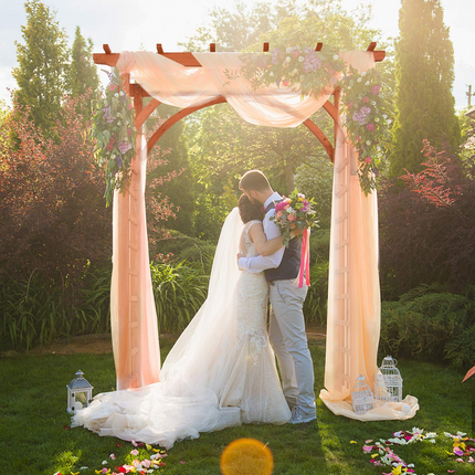 Dreamade 85in Wood Arbor Wedding Arch Garden Trellis Pergola Arbor
