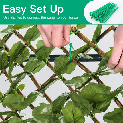 Dreamade 3PCS Expandable Artificial Hedges Faux Ivy Leaves Fence