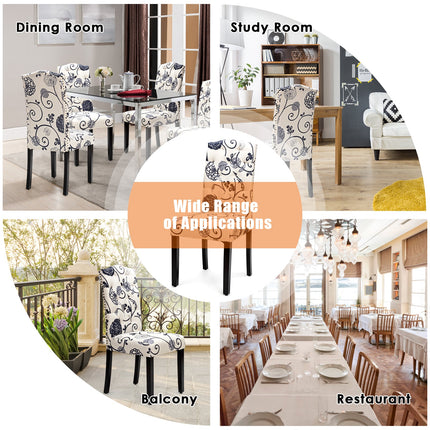 Dreamade Parsons Chairs, Uphostered Kitchen Dining Chairs w/Wood Legs