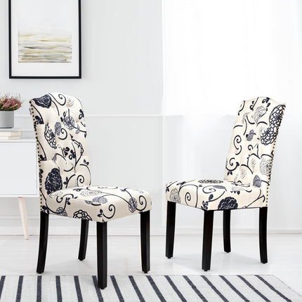 Dreamade Parsons Chairs, Uphostered Kitchen Dining Chairs w/Wood Legs
