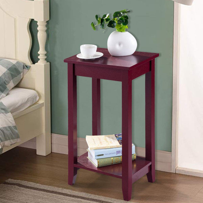 Dreamade Narrow Telephone Table with Shelf and Legs for Small Spaces, Espresso