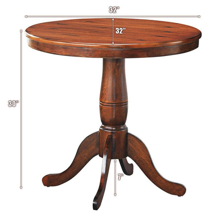 Table 30" Wooden Round Pub Pedestal Side Table (30 Inch) - Dreamadeus