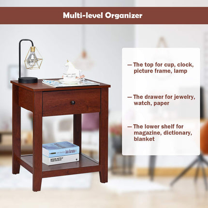 Dreamade Contemporary Accent Espresso Furniture End Table (1)