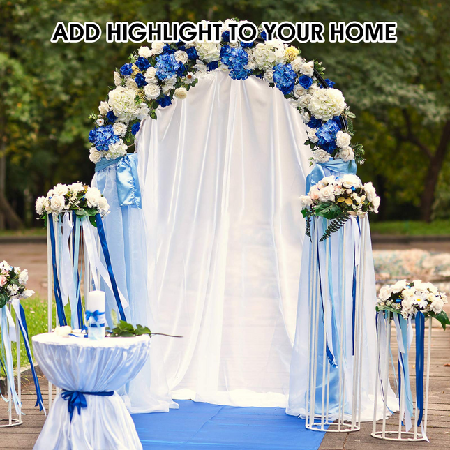 Dreamade 7.2Ft Garden Arch, Outdoor Steel Arbor w/Stakes
