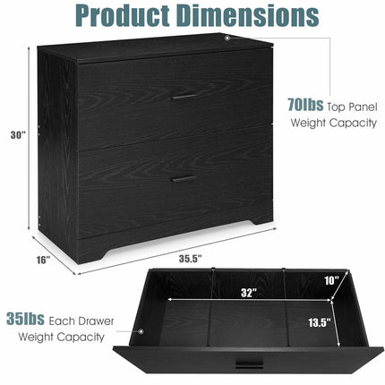 Dreamade 2-Drawer Lateral File Cabinet Printer Stand