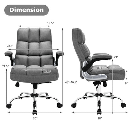 Dreamade Executive Office Chair,Adjustable Tilt Angle and Flip-up