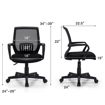 Mesh Office Chair, Mid Back Computer Desk Chair, Ergonomic Executive Chair
