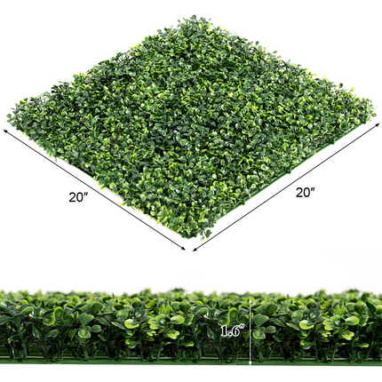 Dreamade 12PCS 20x20inch Artificial Boxwood Panels Garden Privacy Fence Screen