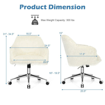 Fluffy Faux Fur Vanity Chair - Dreamade