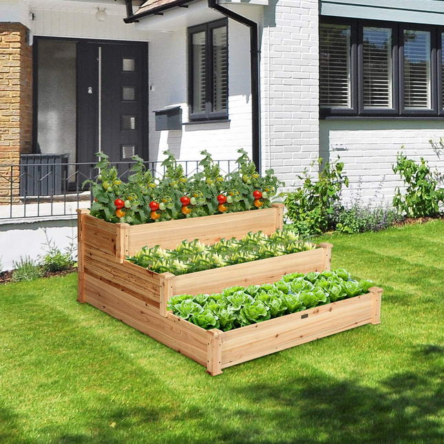 3 Tier Raised Garden Bed, 49'' x 49'' x 22" (L x W x H)