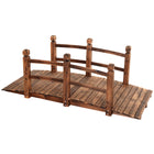 Dreamade 5 Ft Wooden Garden Bridge, Stained Wood/Natural Wood Garden Bridge