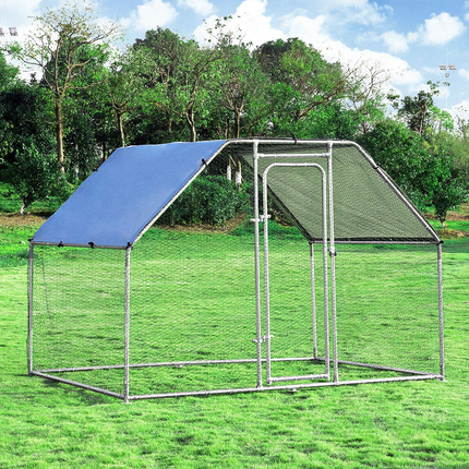 Dreamade Large Metal Chicken Coop Walk-in Chicken Coops Hen Run House Shade Cage