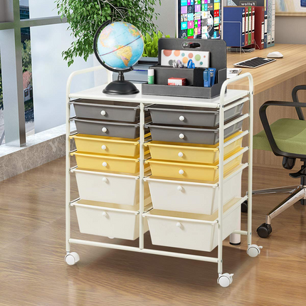 Dreamade 12 Drawer Rolling Storage Cart