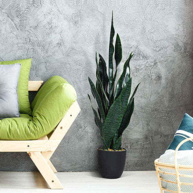 Artificial Snake Plant, 36" Fake Sansevieria - DreamadeUS