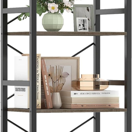 Dreamade 4-Tier Bookshelf | Narrow Freestanding Display Shelf with Metal Frame (1/2)