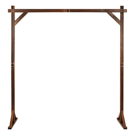Dreamade Wooden Wedding Arch for Ceremony, 7.2 FT Square Solid Wood Arbor for Wedding Backdrop Stand