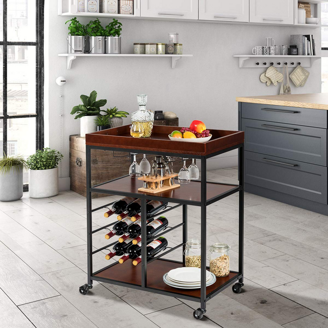 Dreamade 3-Tier Kitchen Island Cart Rolling Trolley