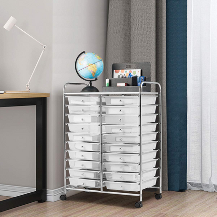 Dreamade Storage Drawer Carts, 20-Drawer Organizer, Utility Cart on Wheels