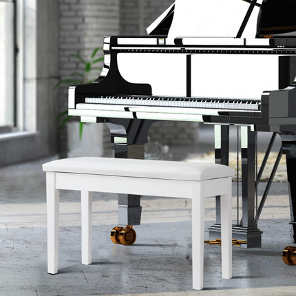 Dreamade Piano Bench W/Padded Cushion and Music Storage, Comfortable Double Duet Seat