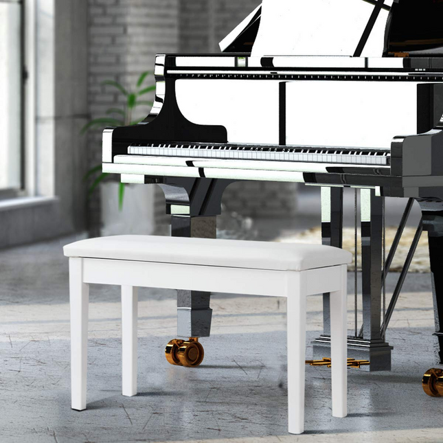 Dreamade Piano Bench W/Padded Cushion and Music Storage, Comfortable Double Duet Seat