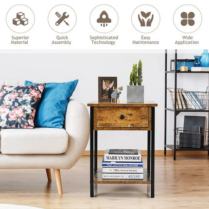 Dreamade Easy Assembly Sofa Side Table