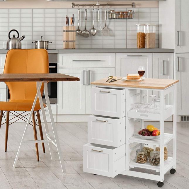 Dreamade Kitchen Island Cart, Home Bar Serving Cart