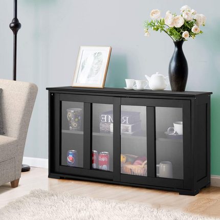 Dreamade Buffet Sideboard, Wood Credenza with Sliding Doors