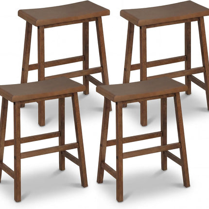 Dreamade 24 Inch Counter Height Saddle Bar Stools with Footrest (2/4)
